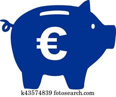Piggy Bank with euro sign Piggy Bank with euro sign