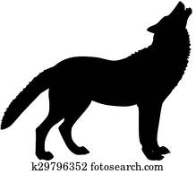 Silhouette of a wolf Silhouette of a wolf
