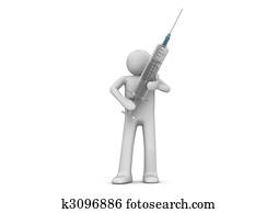 siringa, com, vacina