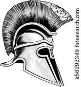 Spartan, uralt, griechischer, trojan, krieger, helm Spartan, uralt, griechischer, trojan, krieger, helm