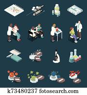 Vaccination Isometric Icons Set Vaccination Isometric Icons Set