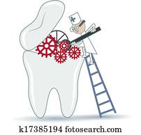 תקציר, שן, טיפול, procedure,, של השיניים, קונצפטואלי, דוגמה