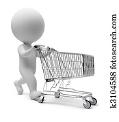3d small people - cart
