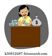  Businesswoman counting money