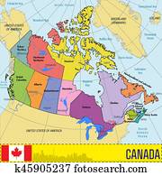 Canada map with regions and their capitals Canada map with regions and their capitals