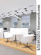 Empty office work place visualization 