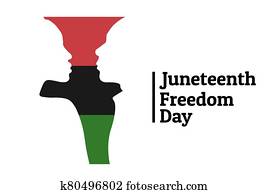 Juneteenth, June 19. Holiday concept. Template for background, banner, card, poster with text inscription. Vector EPS10 illustration.