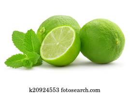 lime and mint leaf 