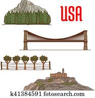 Natural and architecture landmarks of America Natural and architecture landmarks of America