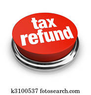 reembolso imposto, -, botão vermelho