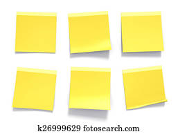 Set of yellow office sticky notes Set of yellow office sticky notes