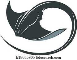 Swimming manta ray Swimming manta ray