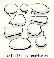 נאום, ו, מחשבה, בועות, (vector)