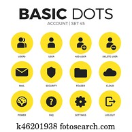 Account flat icons vector set