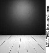 Black and white empty interior