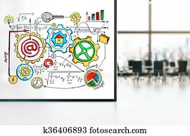 Business concept sketch interior Business concept sketch interior