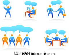 Collection of abstract people logos - 4