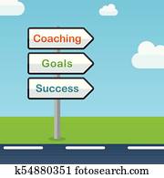 coaching direction signs abstract concept coaching direction signs abstract concept