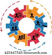Concept for project management with gear Concept for project management with gear