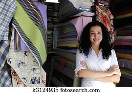 happy owner of a fabric store happy owner of a fabric store