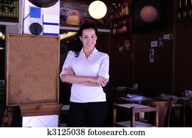 happy owner of a restaurant happy owner of a restaurant