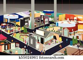 Home and Garden Trade Show Illustration Home and Garden Trade Show Illustration