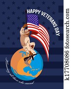 Modern American Veterans Day Greeting Card Modern American Veterans Day Greeting Card