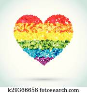 Rainbow Button Heart LGBT Background