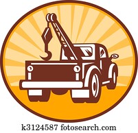 Rear view of a tow or wrecker truck Rear view of a tow or wrecker truck