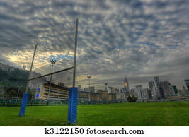 rugby goalposts in HDR rugby goalposts in HDR