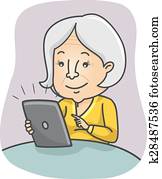 Senior Woman Tablet