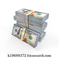 Stacks of New 100 Dollar Banknotes Stacks of New 100 Dollar Banknotes