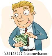 Businessman counting money