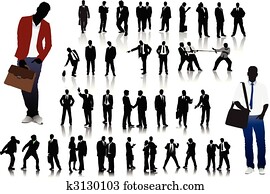 büroleute, silhouetten