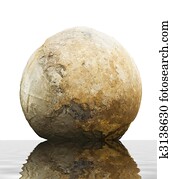 Famous Moeraki boulder isolated