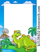 Frame with cute dinosaur Frame with cute dinosaur