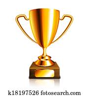 Golden trophy isolated on white vector Golden trophy isolated on white vector