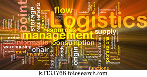 Logistics word cloud glowing Logistics word cloud glowing