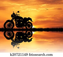 motorcycle at sunset motorcycle at sunset