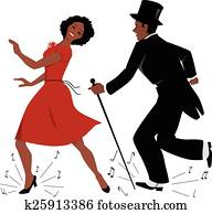 noir, claquettes, interprètes