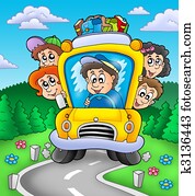 School bus on road School bus on road