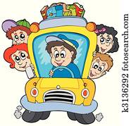School bus with children School bus with children