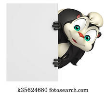 Skunk cartoon character with display board Skunk cartoon character with display board