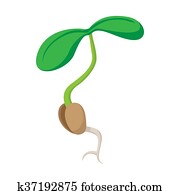 Sprout icon, cartoon style Sprout icon, cartoon style