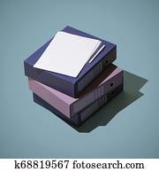 stapla av mappar, och, skrivbordsarbete