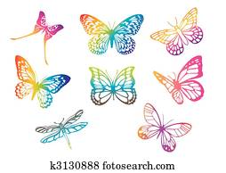 vetorial, borboletas