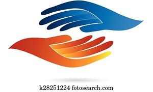 aperto mão, negócio, logotipo