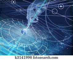 astrological chart on the blue background astrological chart on the blue background