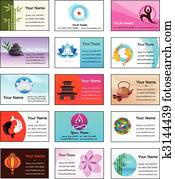 Collection of Yoga and Zen business cards Collection of Yoga and Zen business cards