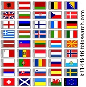 european flags set